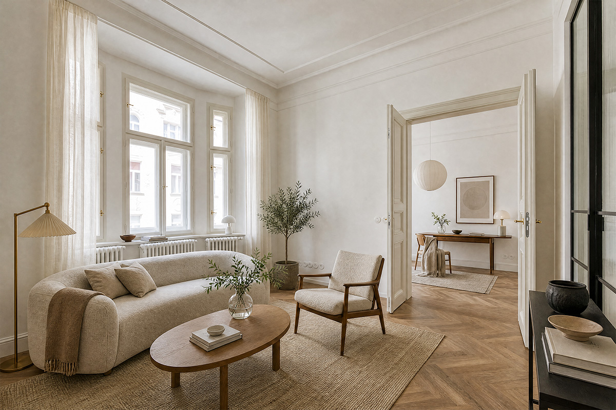 After — virtually staged room with furniture